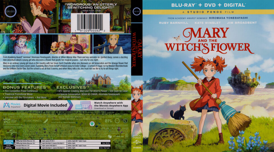 Mary and the Witch's Flower (2017) Blu-Ray Cover - DVDcover.Com