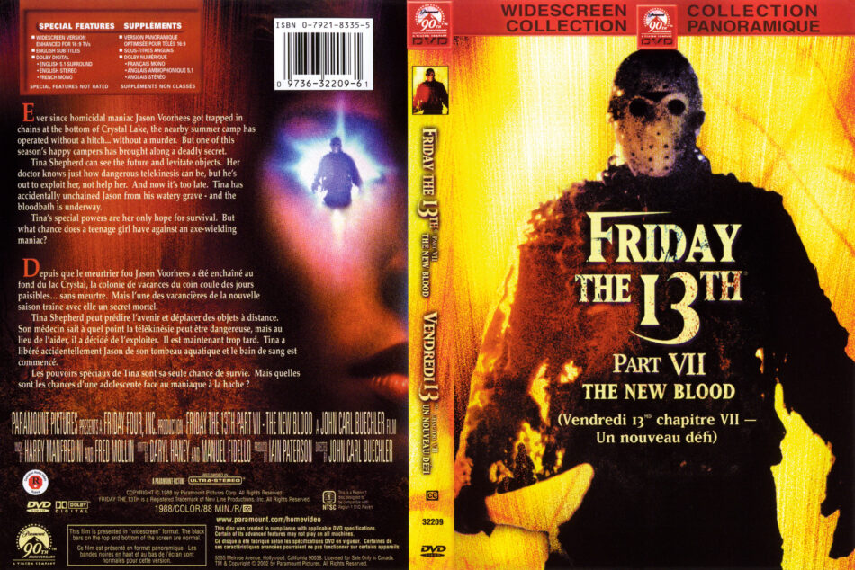 Friday The 13th Part 7 The New Blood (1988) R1 DVD Cover - DVDcover.Com