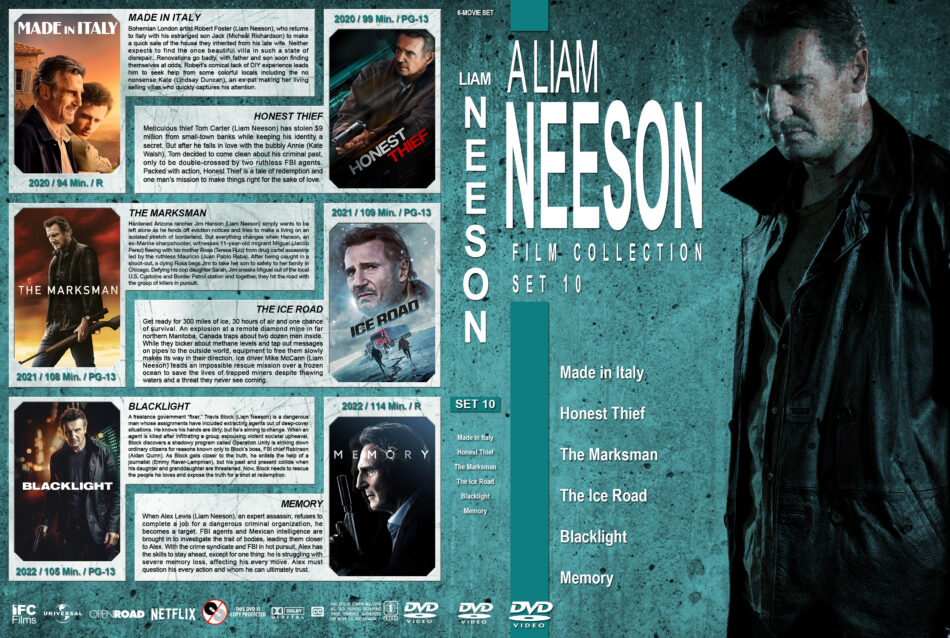 A Liam Neeson Film Collection Set 10 R1 Custom DVD Covers