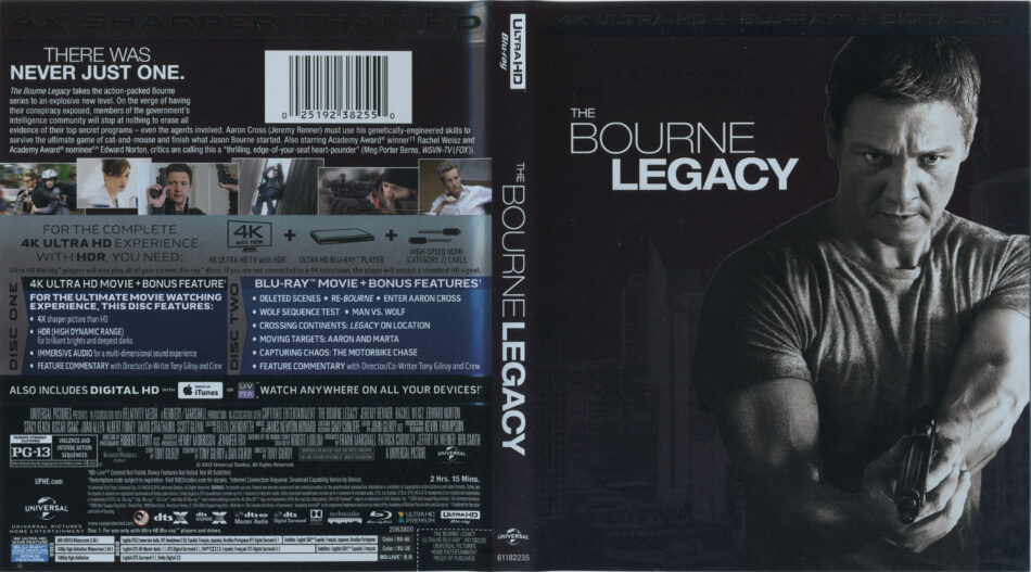 The Bourne Legacy 4k Uhd Cover & Labels - Dvdcover.com