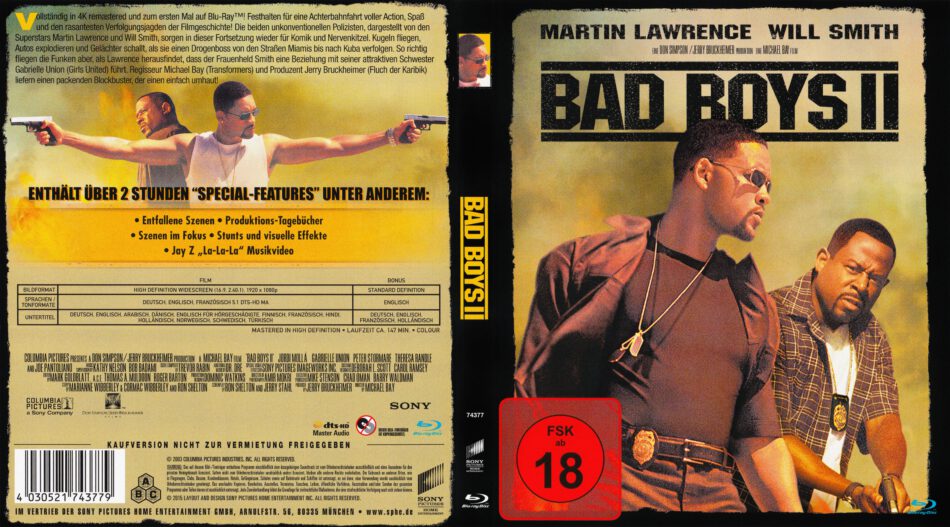 Bad Boys 2 DE Blu-Ray Cover & Label - DVDcover.Com