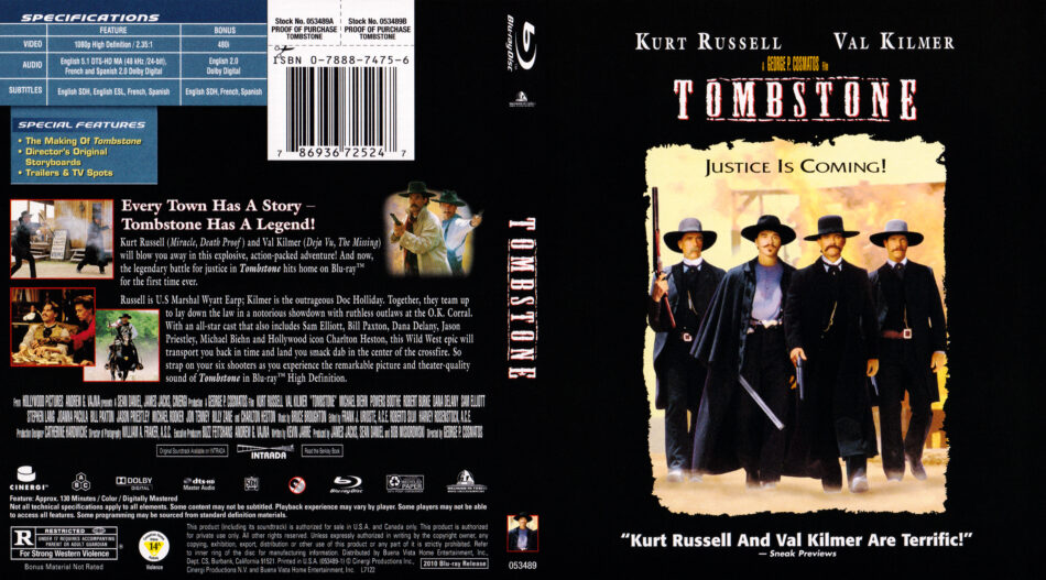 Tombstone (1993) Blu-Ray & DVD Cover - DVDcover.Com