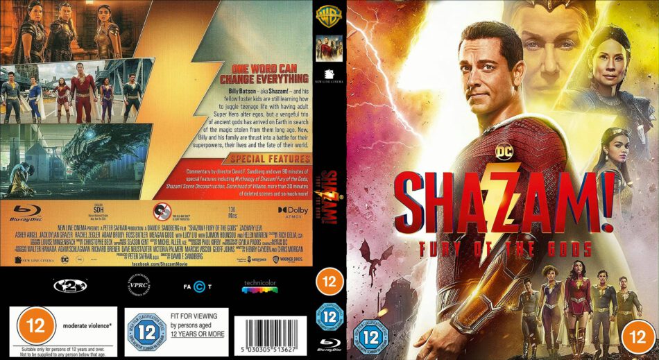 SHAZAM! FURY OF THE GODS 2023 (Blu-ray) + Free Shipping