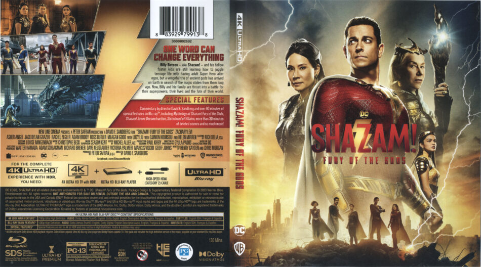 Shazam! Fury Of The Gods 4K UHD Cover & Labels - DVDcover.Com