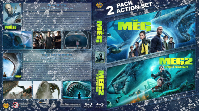 The Meg / Meg 2: The Trench Double Feature Custom Blu-Ray Covers & Labels 