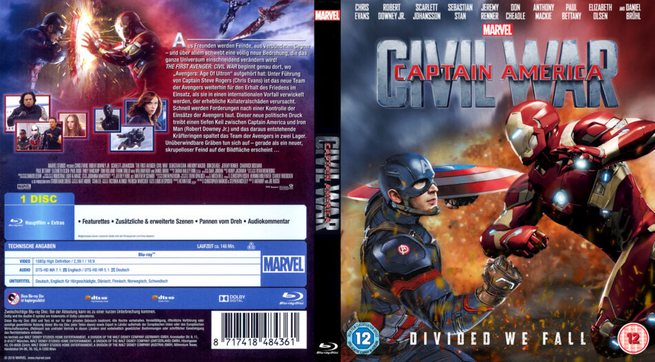 Captain America Civil War 2016 De Blu Ray Cover Dvdcovercom 3455