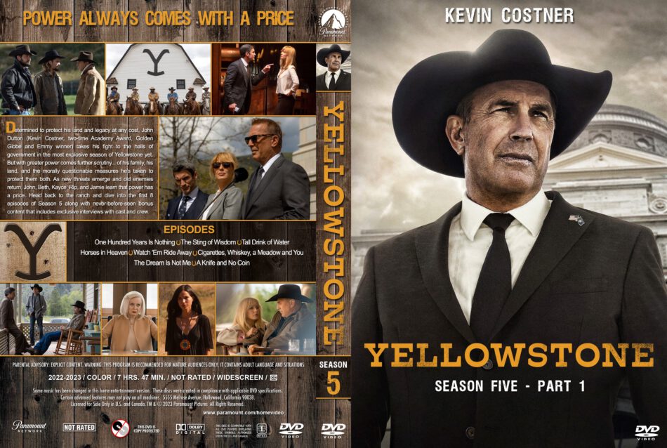 Yellowstone - Season 5, Part 1 R1 Custom DVD Cover - DVDcover.Com