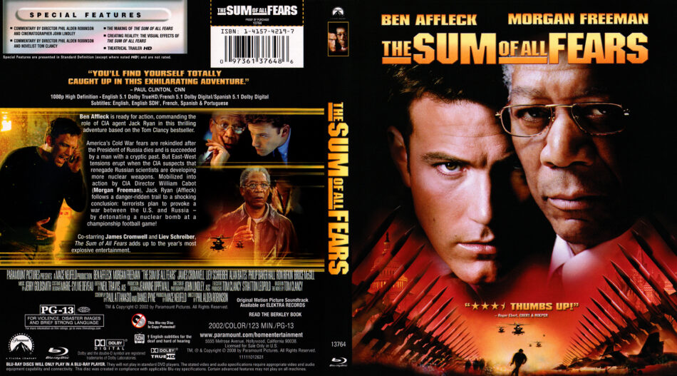 The Sum Of All Fears Blu Ray Dvd Cover Dvdcover Com