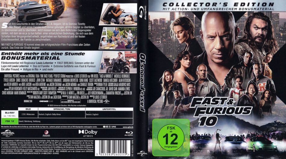 Fast & Furious 10 DE Blu-Ray Cover 