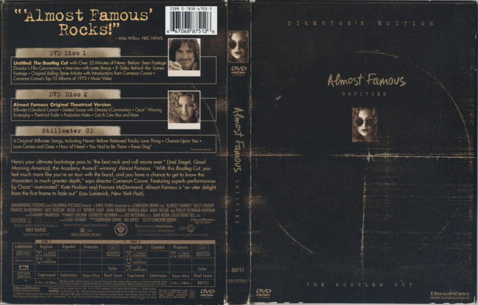 Almost Famous R1 DVD Cover & Labels - DVDcover.Com