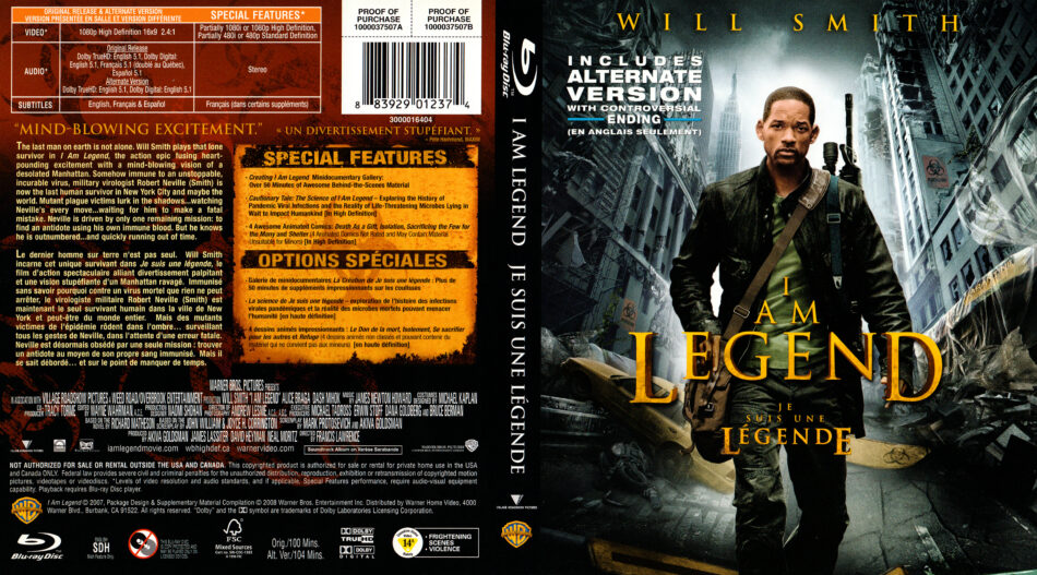 I Am Legend 2007 Blu Ray DVD Cover DVDcover.Com