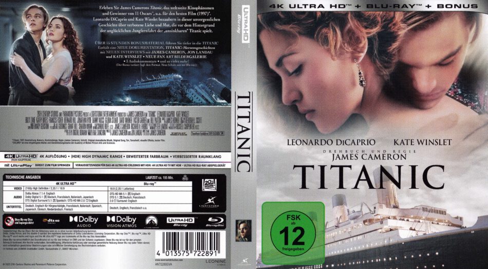 Titanic (1997) DE 4K UHD Cover - DVDcover.Com