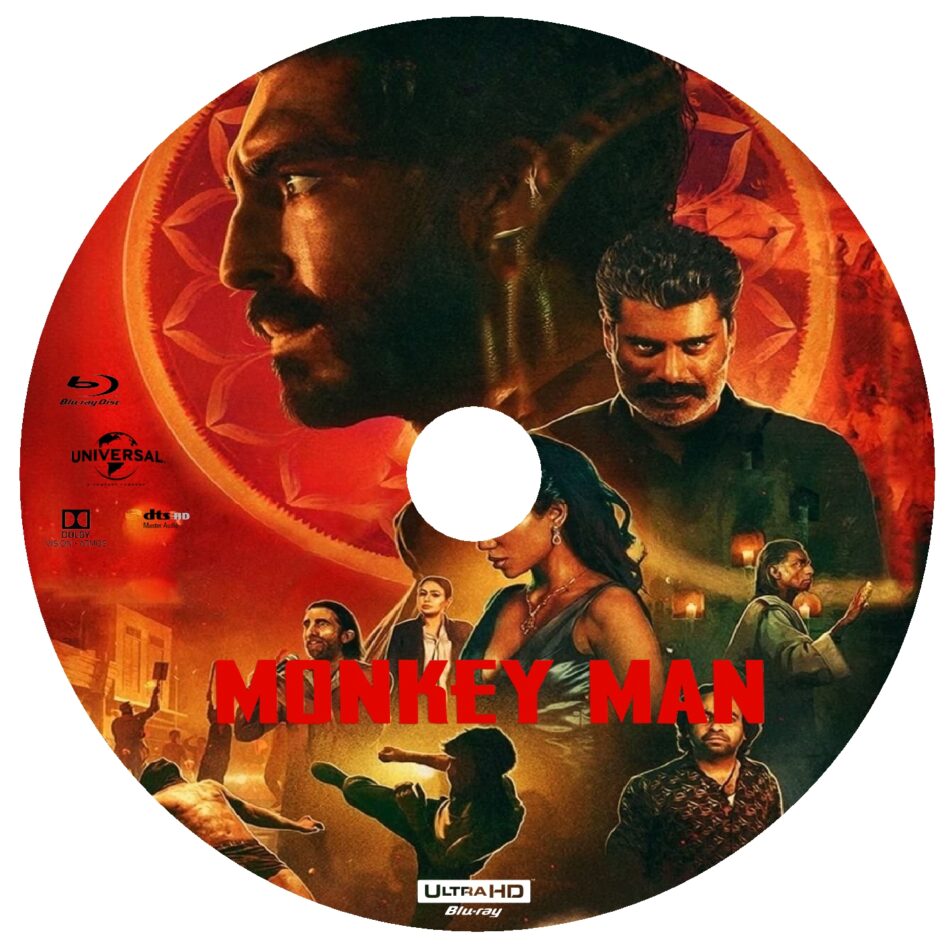 Monkey Man (2024) RB Custom UHD Blu-Ray Label - DVDcover.Com
