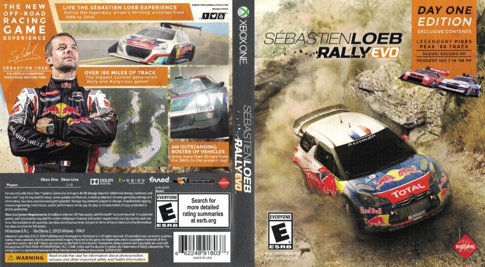 Sebastien Loeb Rally Evo (2016) XBOX ONE NTSC retail cover - DVDcover.Com