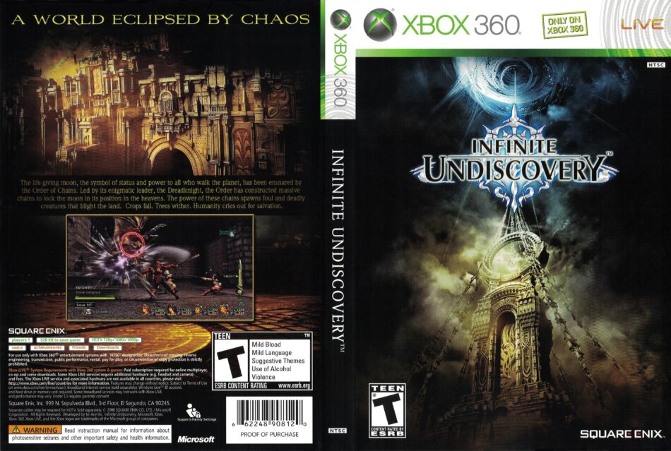 Infinite Undiscovery XBOX 360 – Édition Complète SteelBook – PAL UK FR – Très Bon état