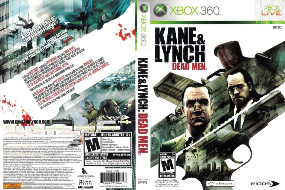 Kane & Lynch: Dead Men (2007) XBOX 360 NTSC retail cover