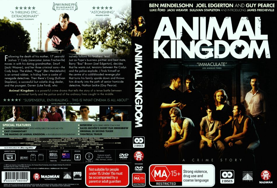 Animal Kingdom (2010) WS R4 - Movie DVD - CD Label, DVD Cover, Front Cover