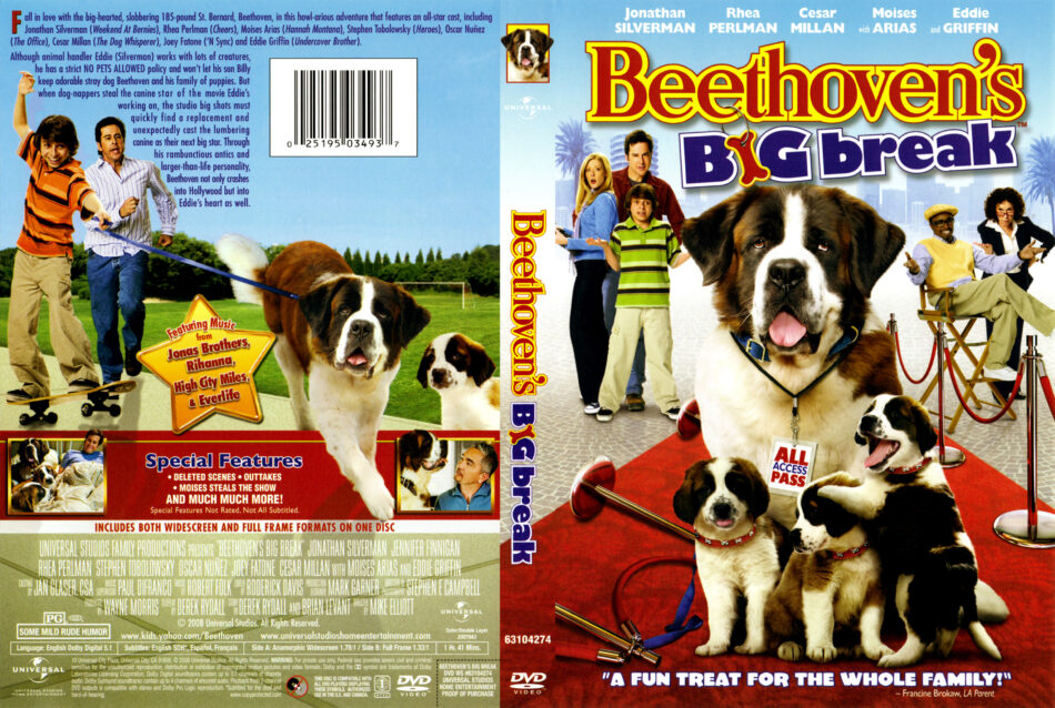 Beethoven's Big Break (2008) R1 - Movie DVD - CD label, DVD Cover ...