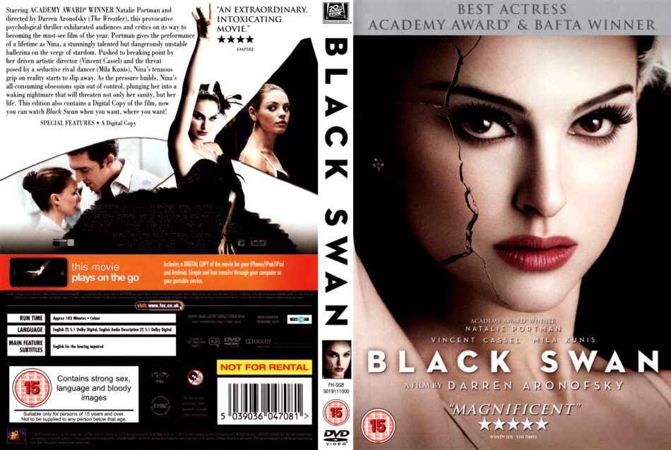 Black Swan (2010) - Movie DVD - CD Label, DVD Cover, Front