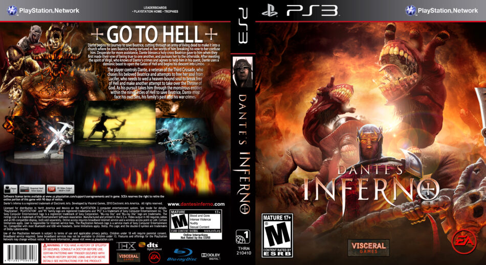 Dantes Inferno PlayStation 3 Box Art Cover by tleeart