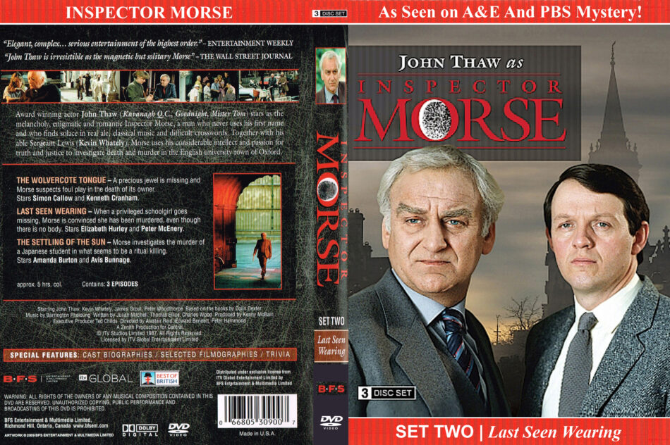 Inspector Morse: Set Two - Last Seen Wearing (1988) R1 Custom DVD Cover