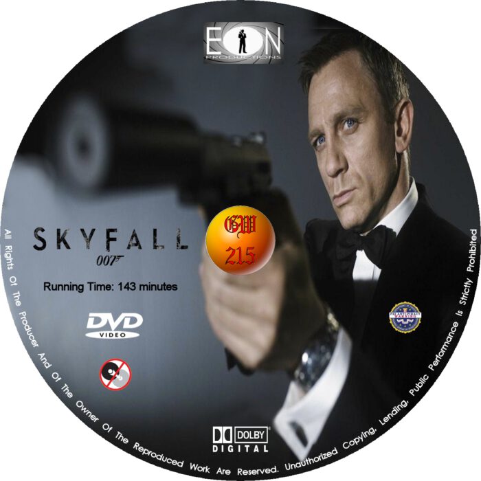 Skyfall (2012) R0 Custom dvd/blu-ray labels - Movie DVD