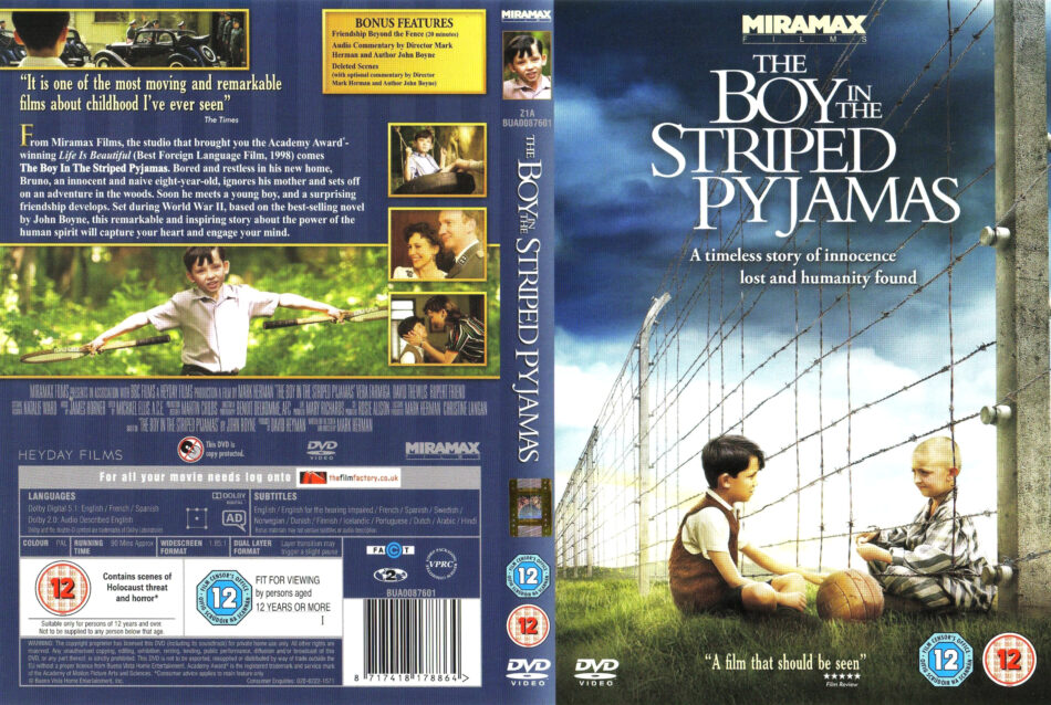 The Boy In The Striped Pajamas (2008) R1 & R2 - Movie DVD - CD Label ...