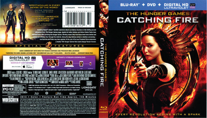 The Hunger Games Catching Fire blu-ray dvd cover