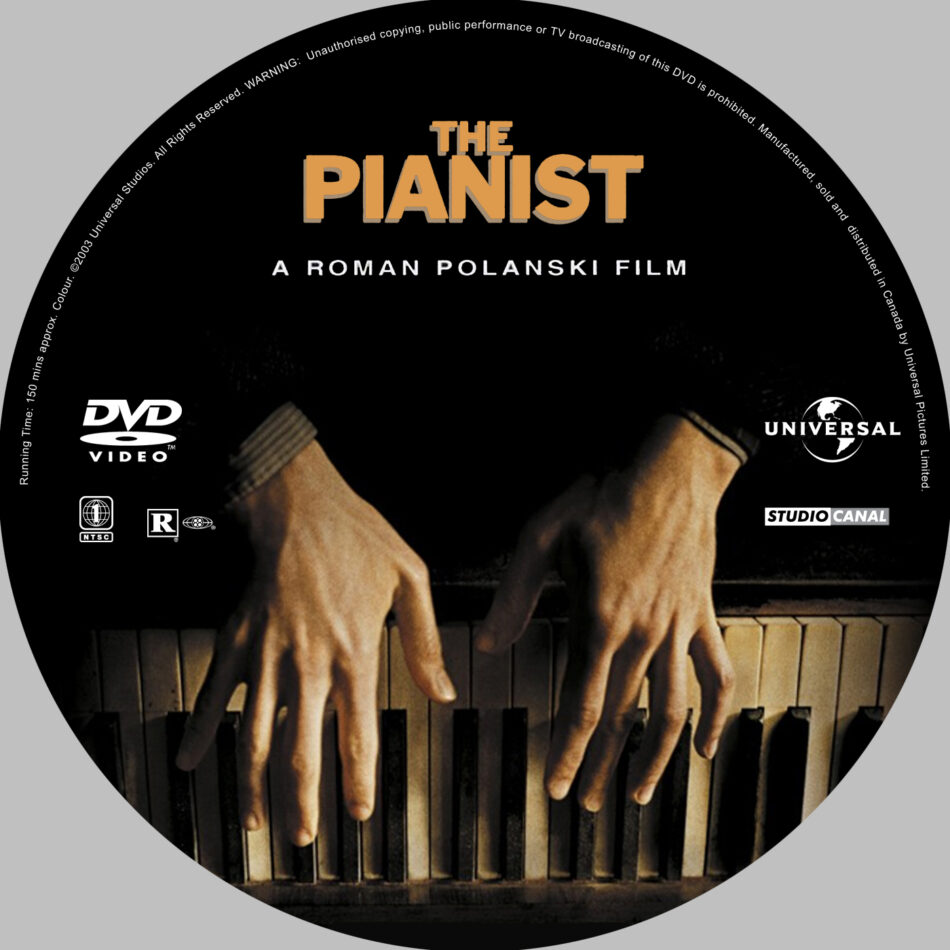The Pianist (2002) WS R1 - Movie DVD - CD Label, DVD Cover ...