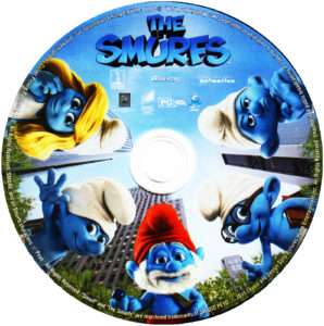 The Smurfs 3D (2011) R1 - Blu-Ray DVD - CD Label, DVD Cover, Front Cover