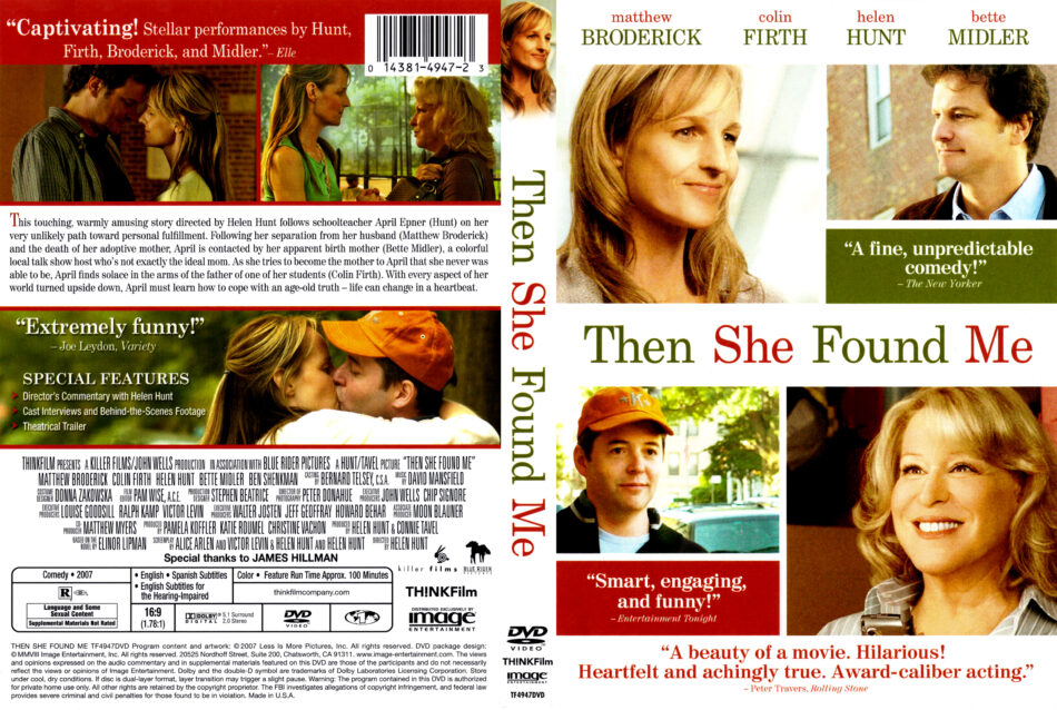 Then She Found Me (2007) R1 - Movie DVD - CD label, DVD Cover, Front Cover