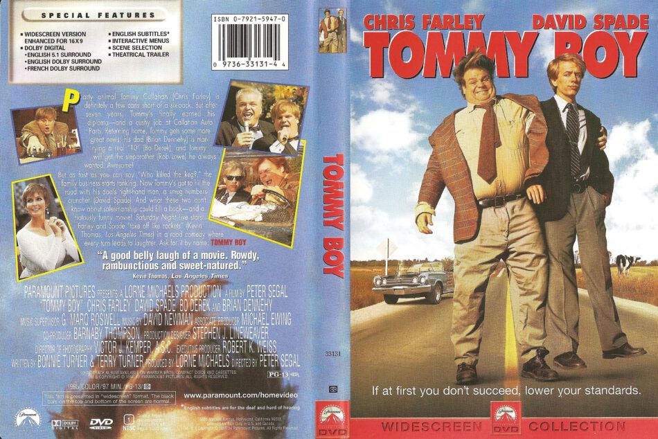 Tommy Boy (1995) WS R1 - Movie DVD - CD Label, DVD Cover, Front Cover