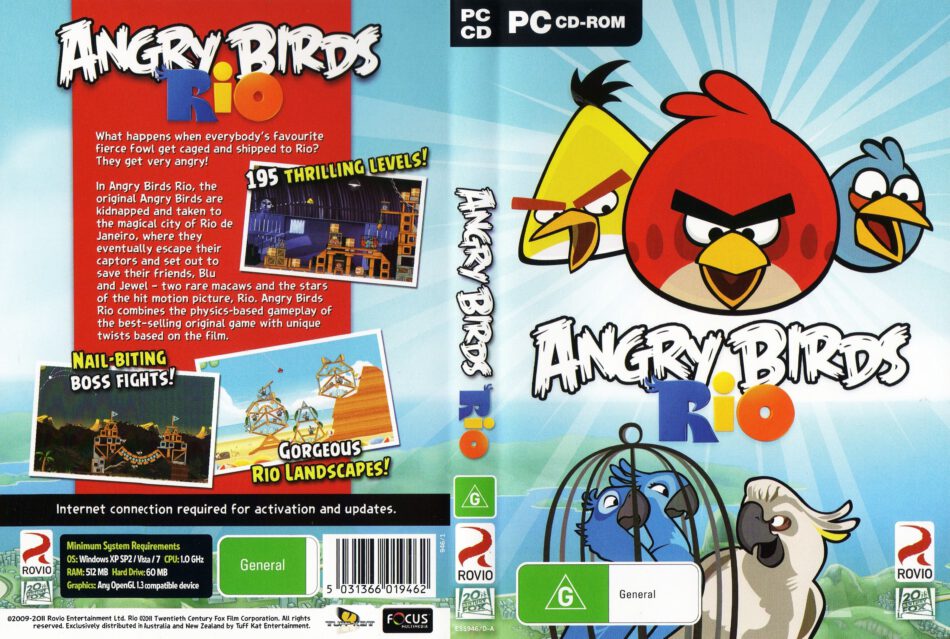 Angry Birds Rio 11 Pc Games Cd Label Cd Cover Front Cover