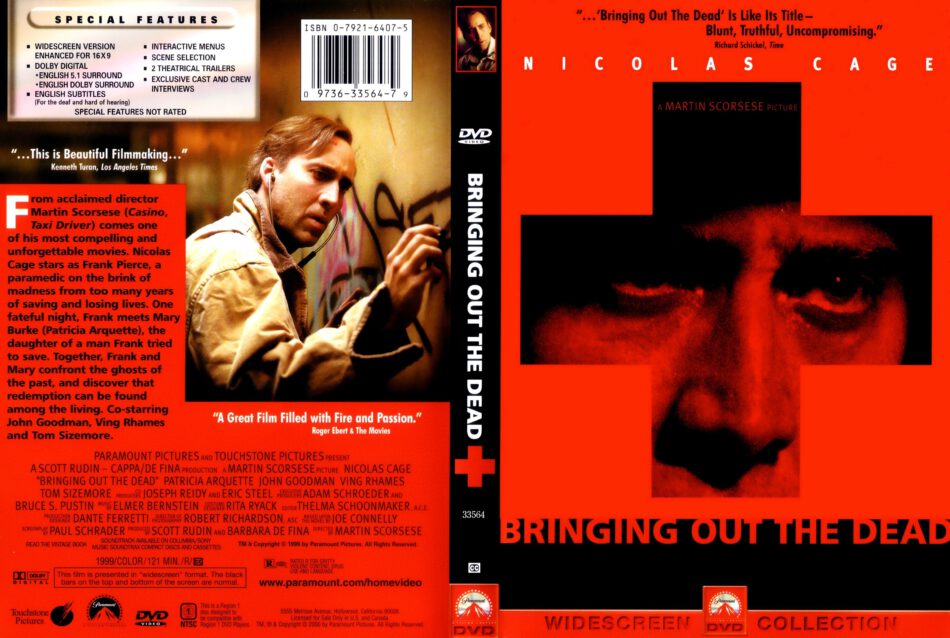 Moskee Marty Fielding inschakelen Bringing Out The Dead (1999) WS R1 - Movie DVD - CD Label, DVD Cover, Front  Cover