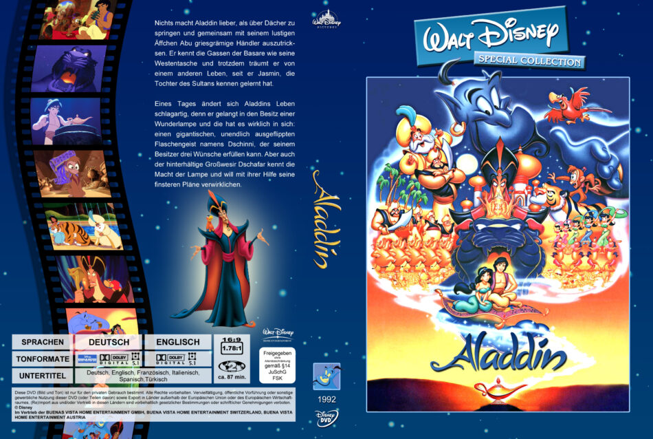 Aladdin Dvd Covers Walt Disney Special Collection 1992 R2 German