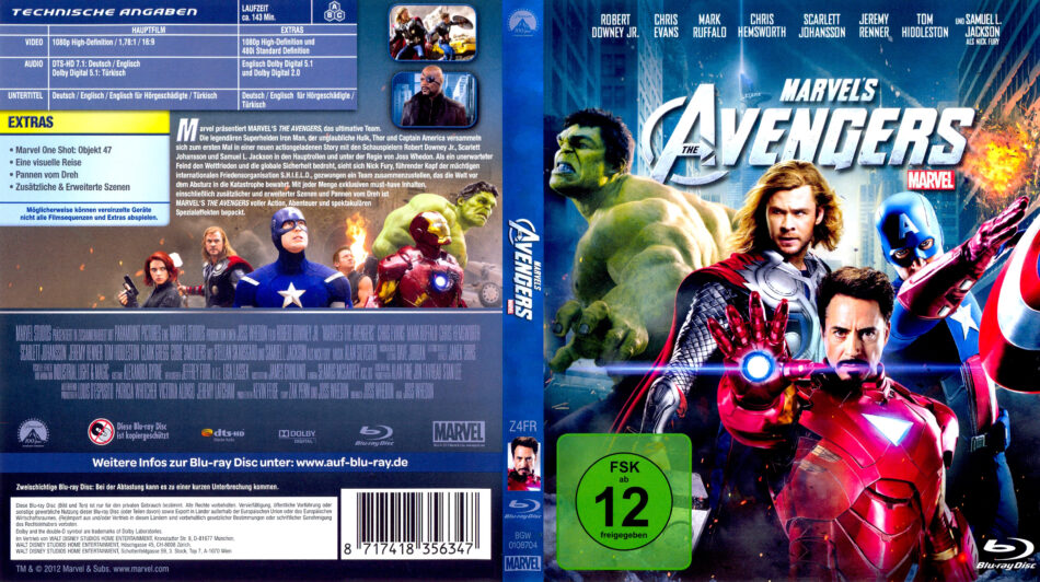 The Avengers Blu Ray Dvd Cover 2012 R2 German