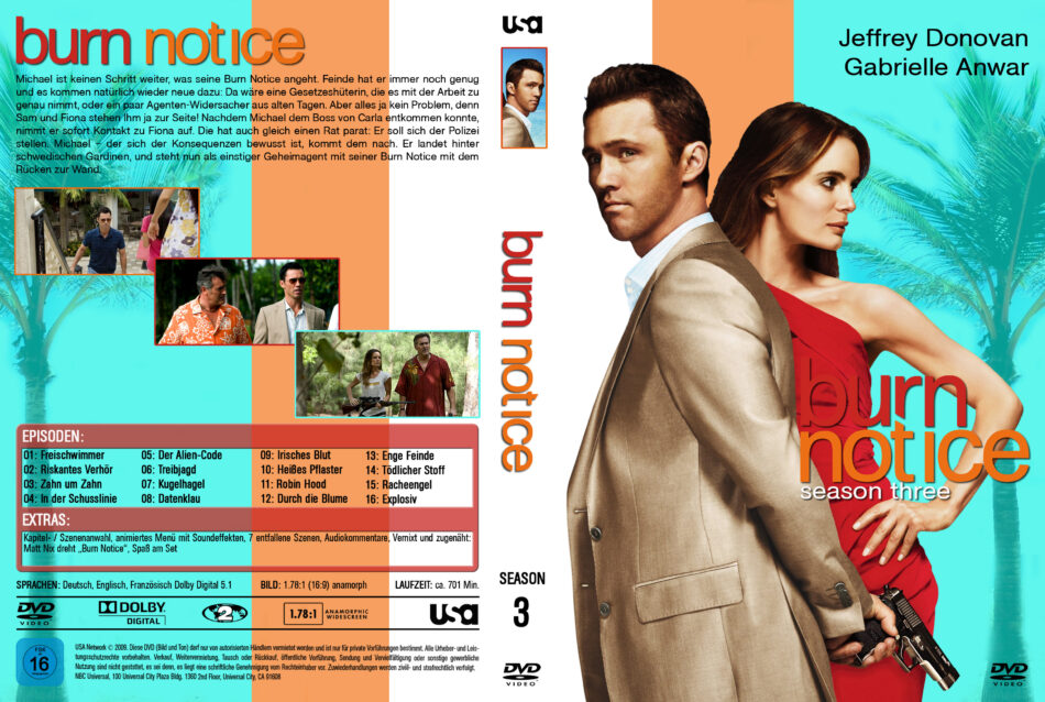 Burn Notice Staffel 3 DVD Cover (2009) german custom