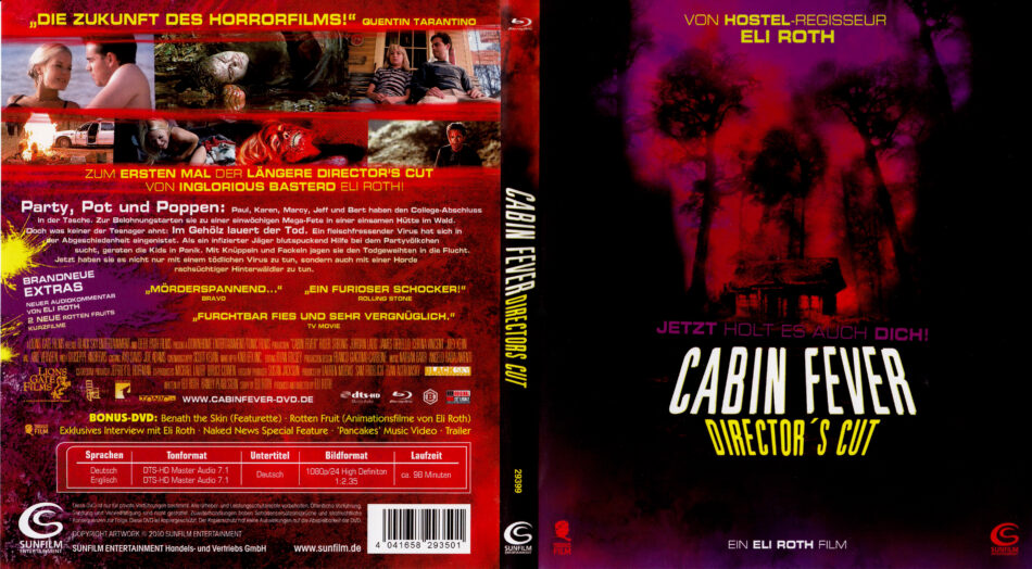 Cabin Fever Blu-Ray DVD Covers (2003) R2 German