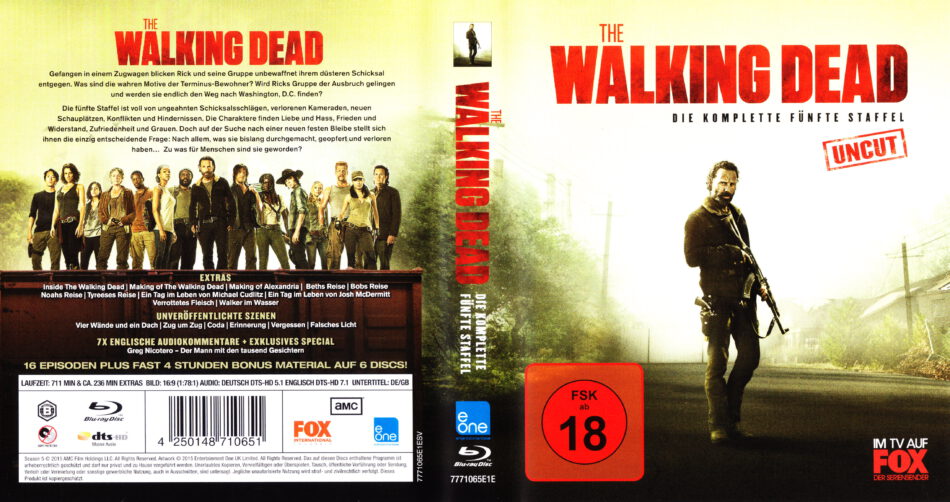 The Walking Dead Season 5 Blu Ray Dvd Cover Labels 2014 R2