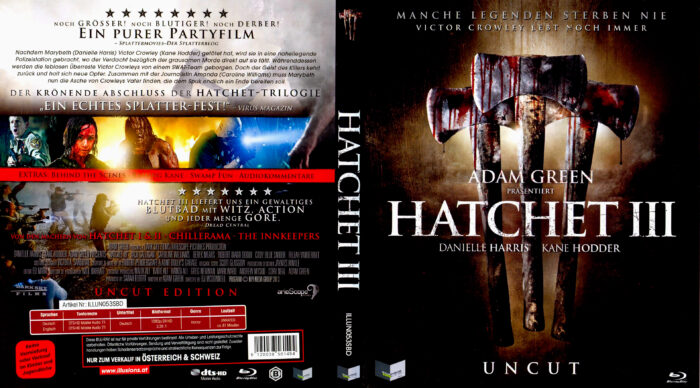 Hatchet 3 Blu Ray DVD Cover  R2 German