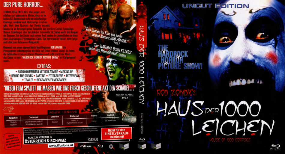 Haus der 1000 Leichen BluRay DVD Cover (2003) R2 German