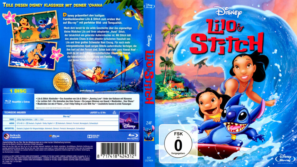 Lilo & Stitch Blu-Ray DVD Cover (2002) R2 German