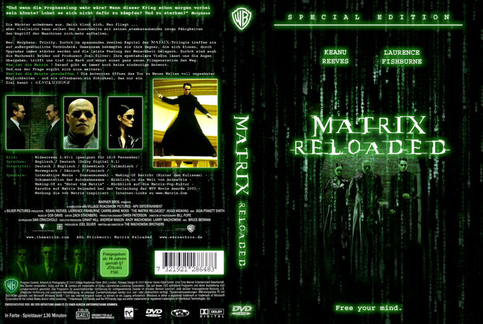 Matrix Reloaded Dvd Cover 03 R2 German