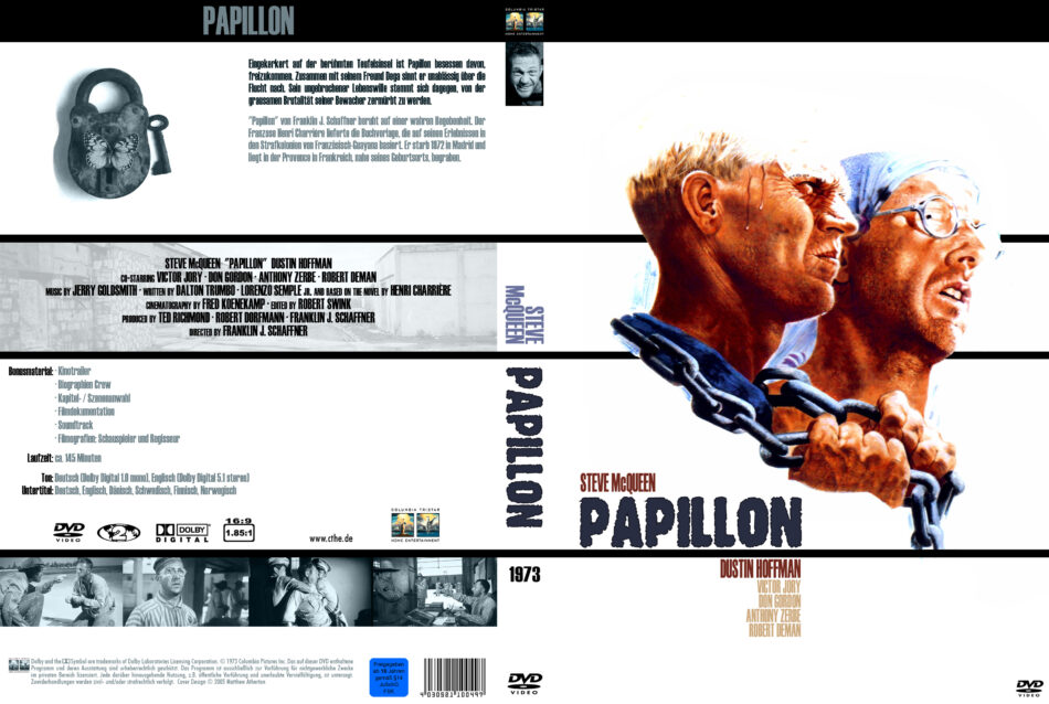 Papillon Dvd Cover 1973 R2 German