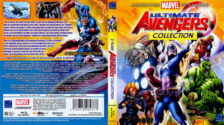 Ultimate Avengers Collection blu-ray cover (2007) german