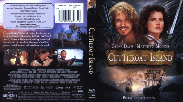 CutThroat Island (Blu-ray) dvd cover