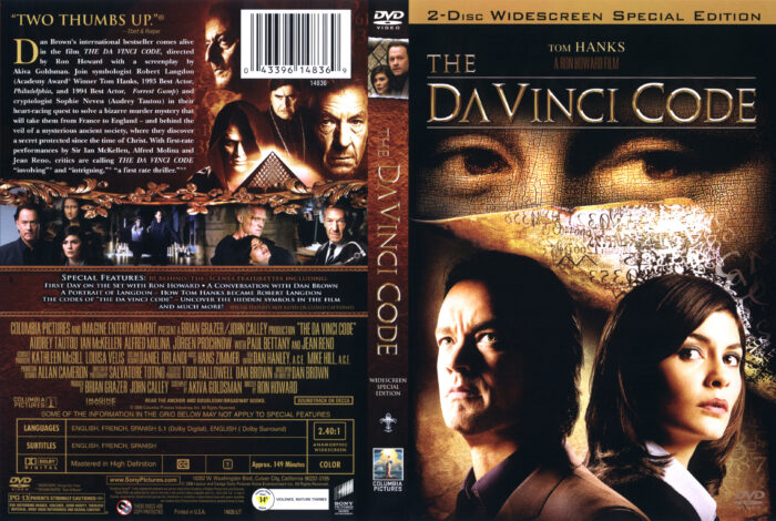 DaVinci Code, The - R1 dvd cover