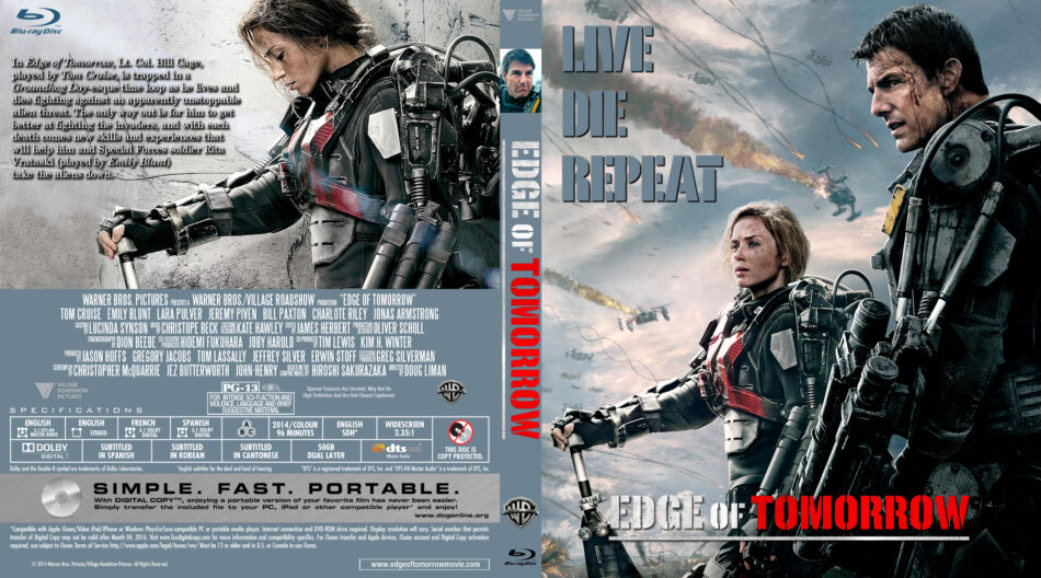 Edge of Tomorrow blu-ray dvd cover