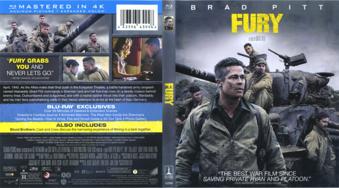 Fury blu-ray dvd cover