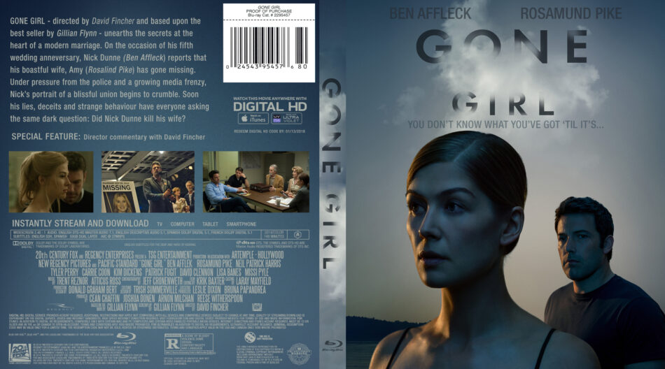 Gone Girl Blu-Ray DVD Covers & Labels (2014) R1 Custom Art